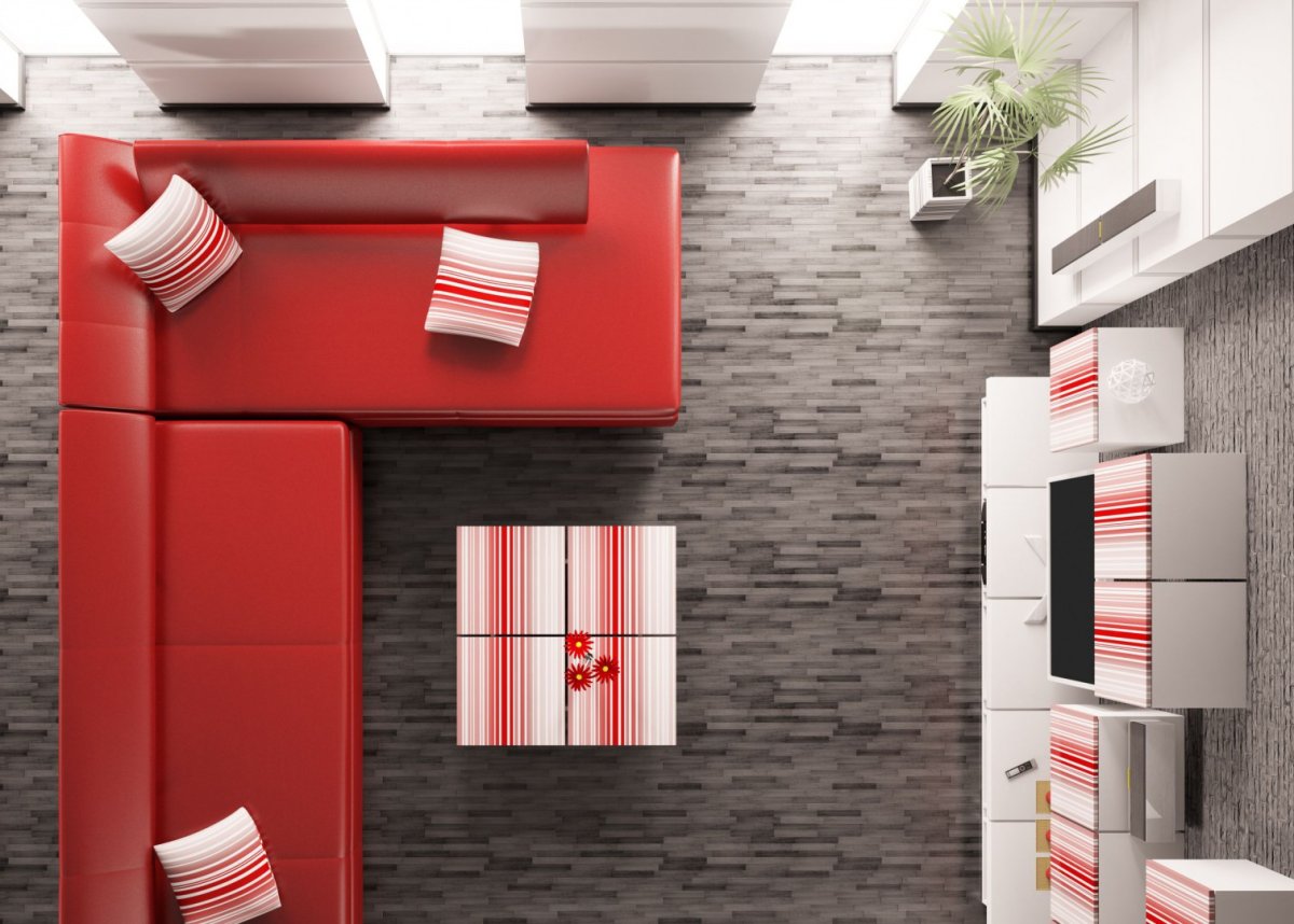 Интерьер. Композиция комнаты (вид сверху)