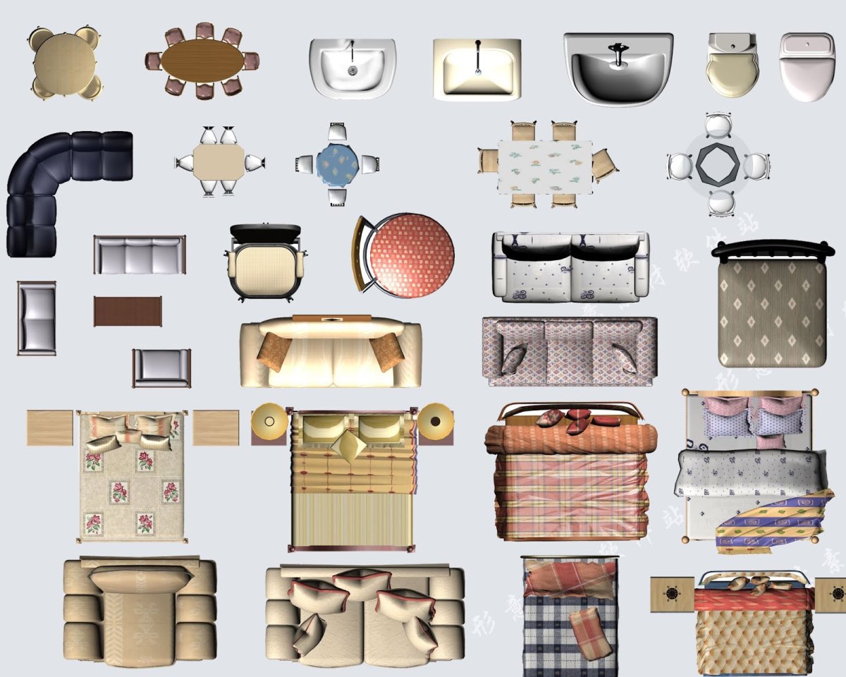 Мебель вид сверху