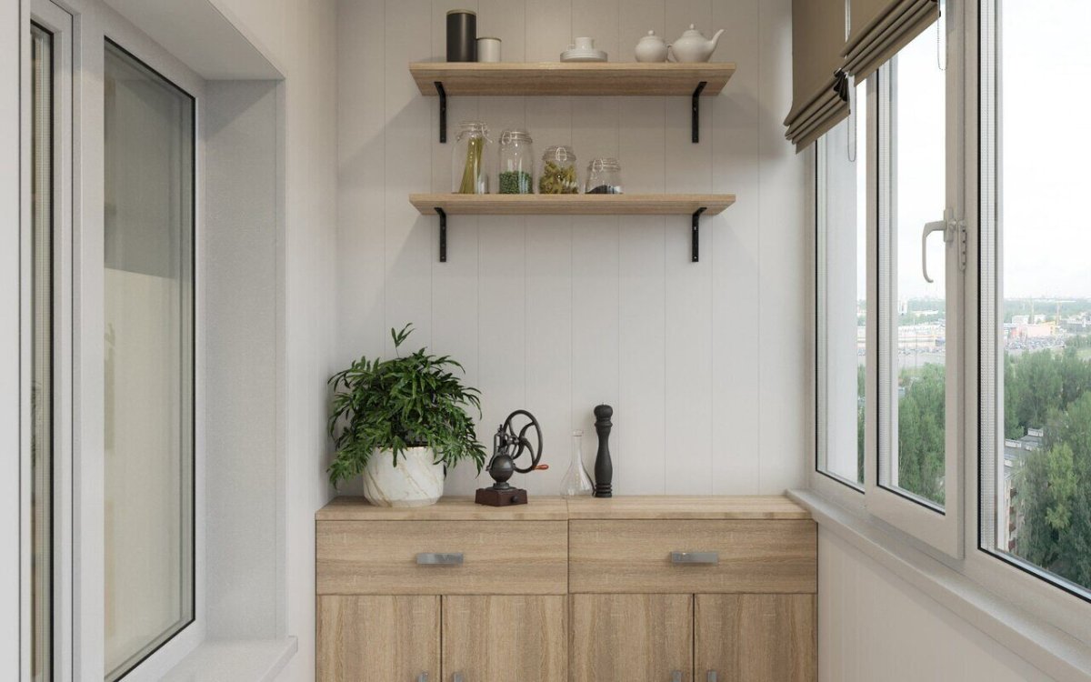 Полки на балконе