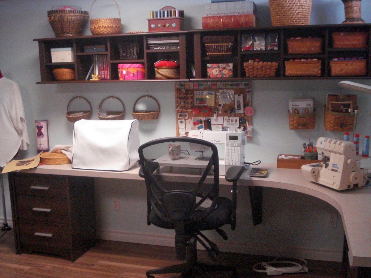Рабочий уголок швеи в квартире