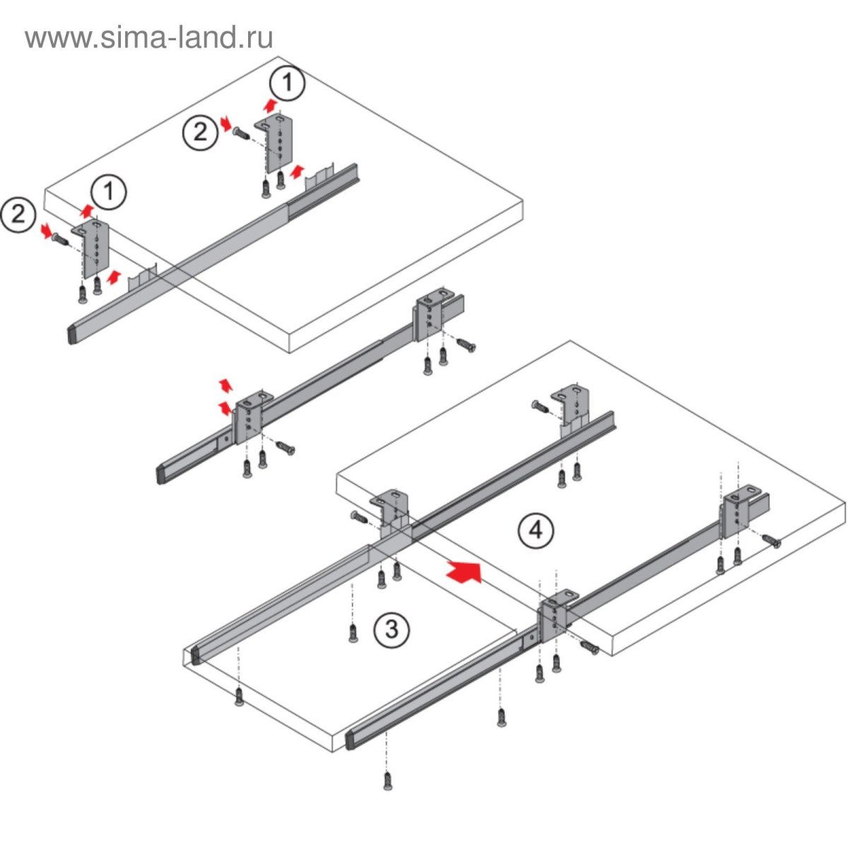 Направляющие для клавиатуры DB Boyard db3522zn 350