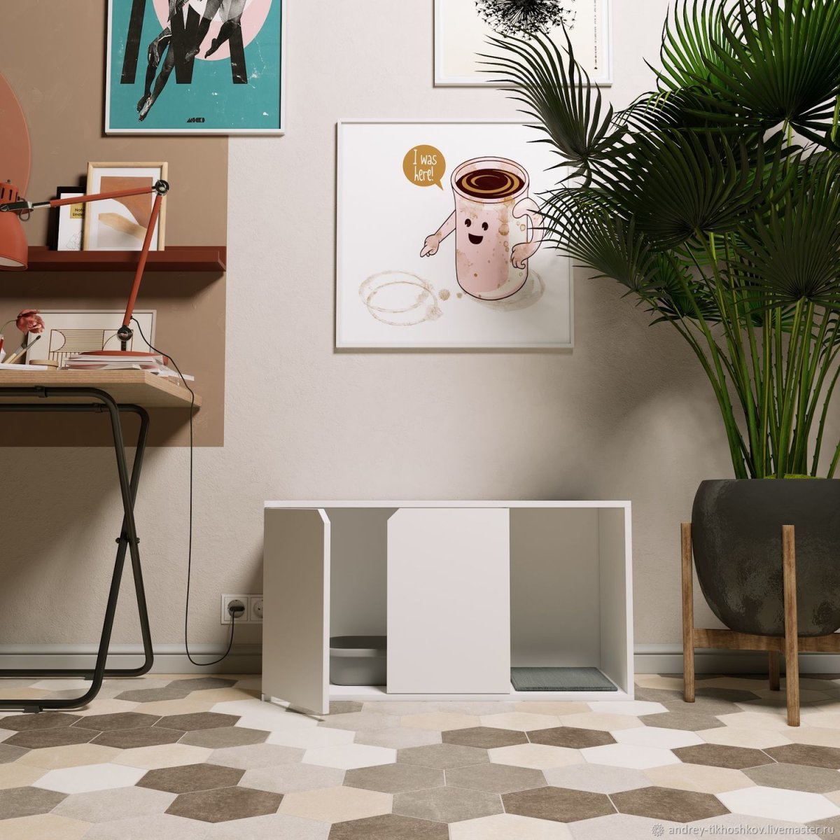 Тумба для кошачьего туалета