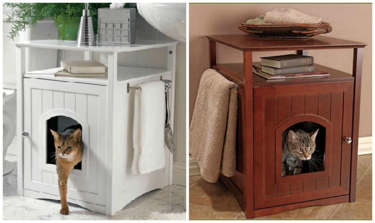 Кошачий туалет под раковиной