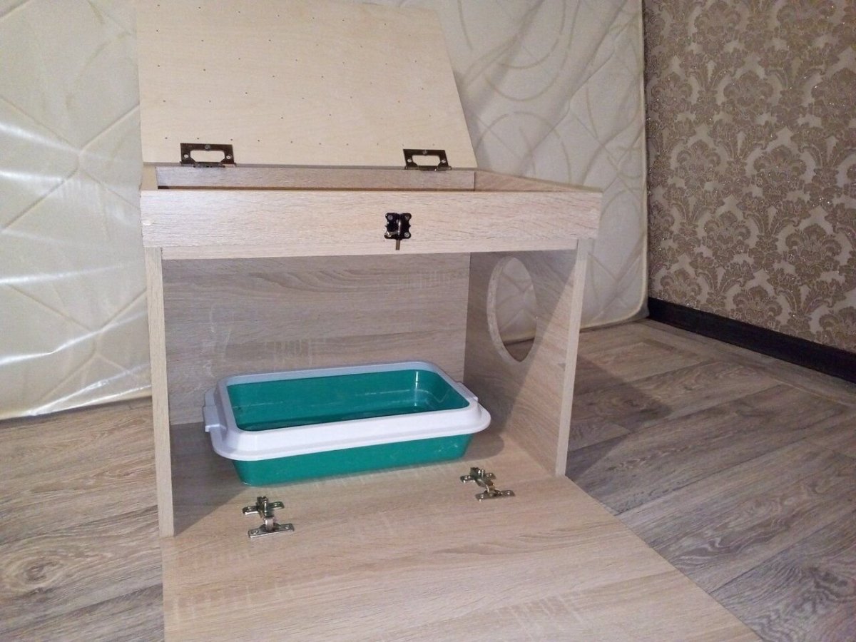Кошачий туалет в тумбочке