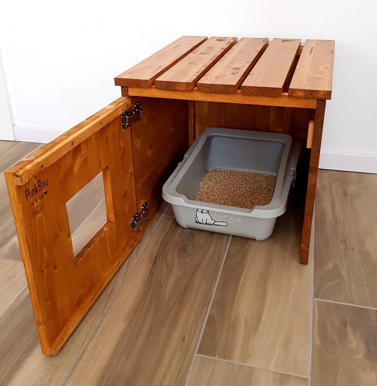 Домик для кошачьего туалета из дерева