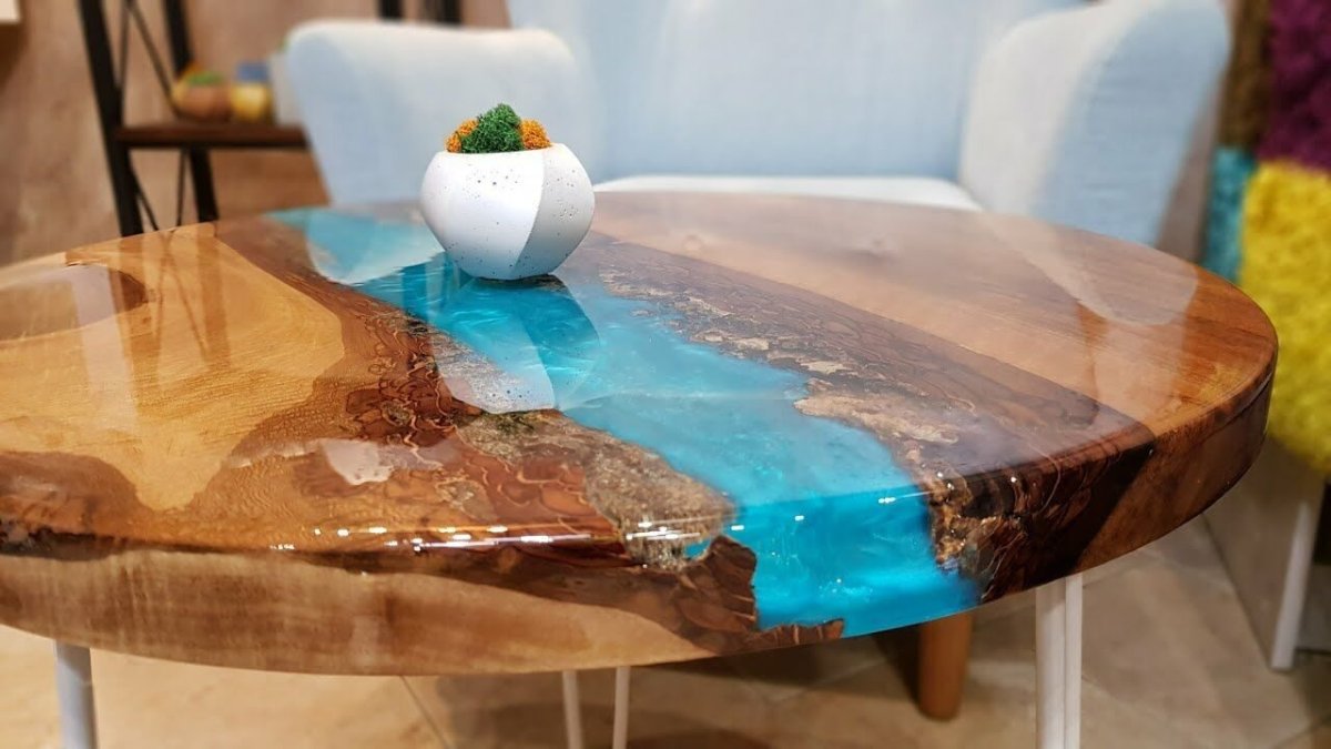 Столик в ванную из эпоксидной смолы