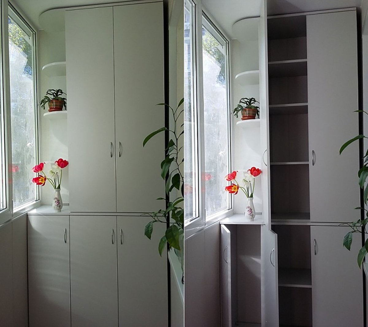 Угловой шкаф на балкон