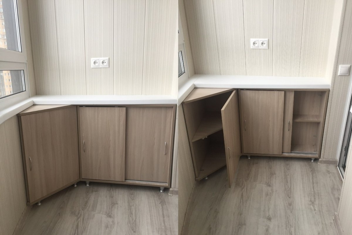 Угловая тумба на балкон