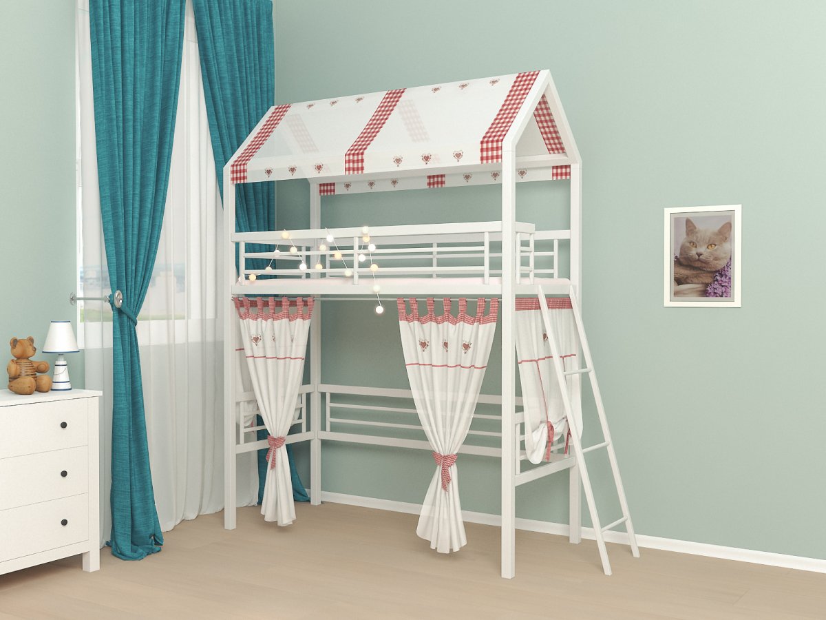 Кроватка чердак домик