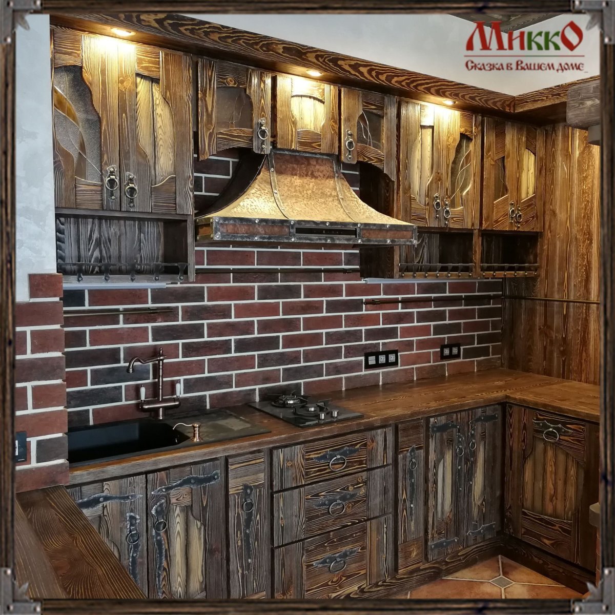 Кухня состаренное дерево