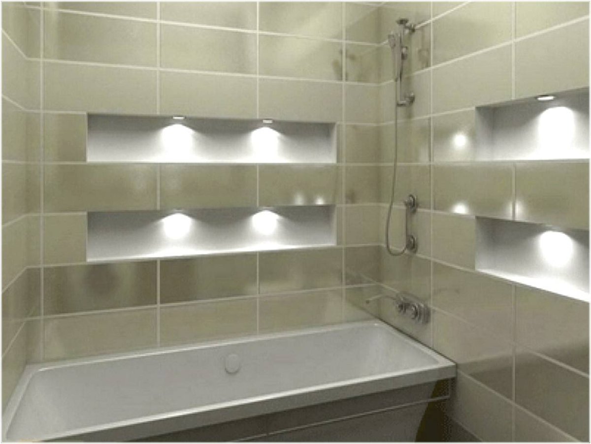 Встроенные полки в ванной