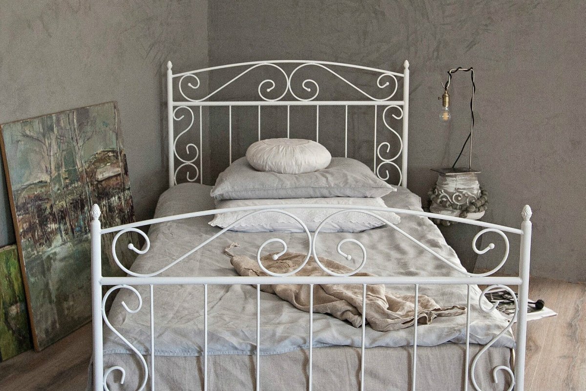 Кровать металлическая Баттерфляй белый