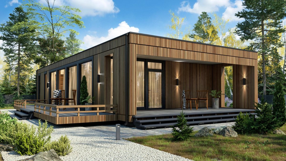 Модульный дом с плоской крышей