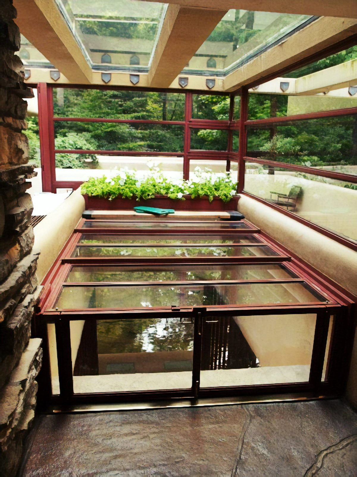 Дом над водопадом Фрэнк Ллойд интерьер