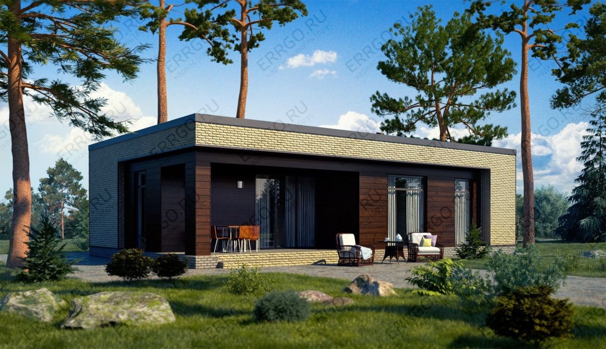 Одноэтажный дом с плоской крышей проекты 150кв