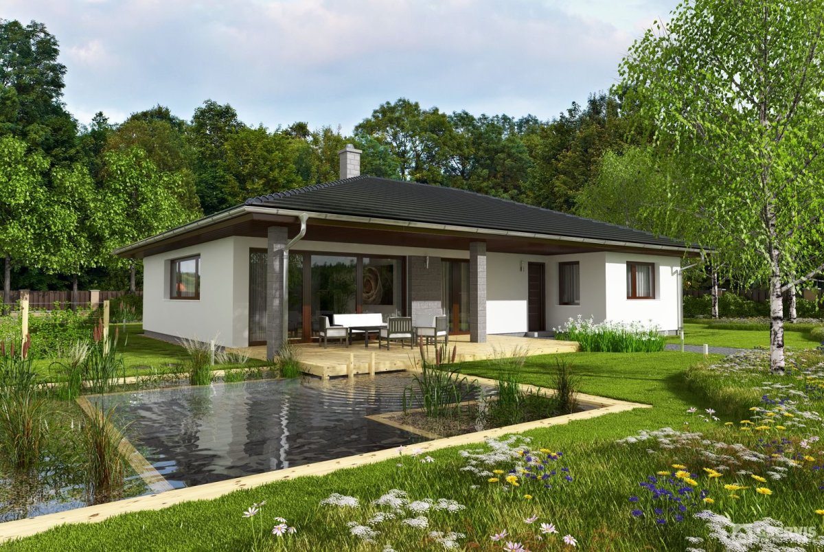 Домик с террасой одноэтажный