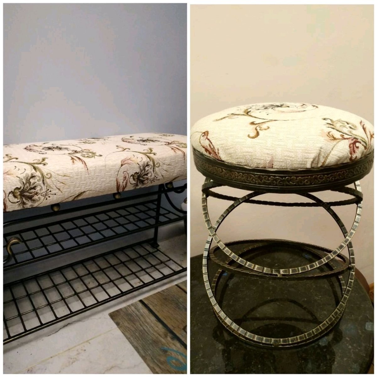 Кованый пуфик в прихожую