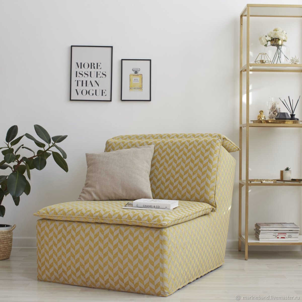 Угловое бескаркасное модульное кресло