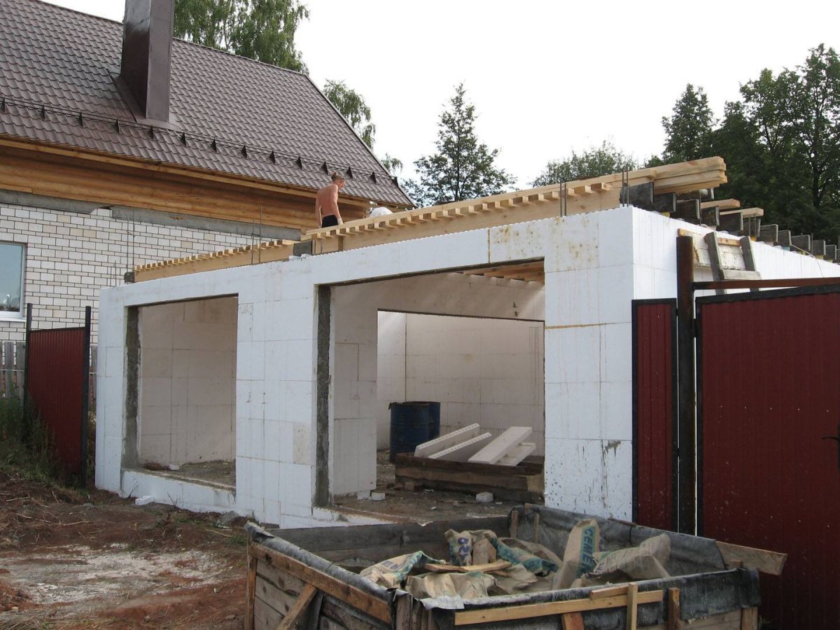 Гараж из газобетона