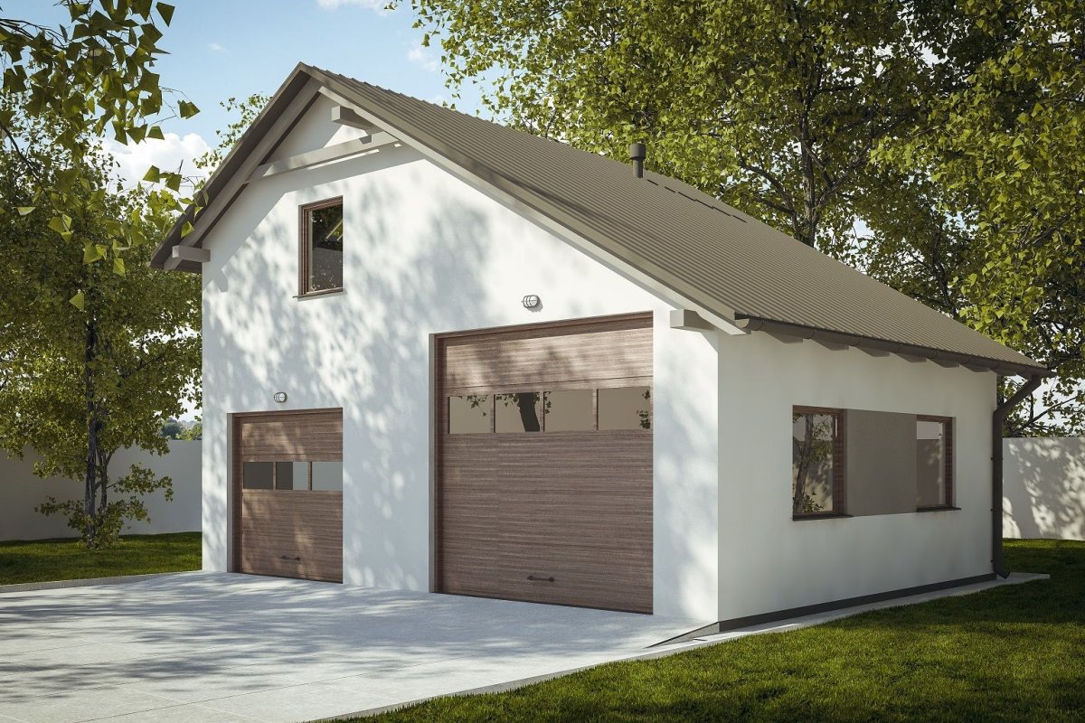 Гараж с односкатной крышей из SIP панелей 2022