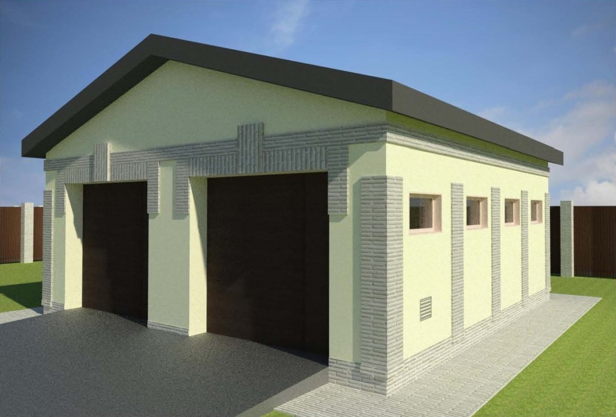 Проект гаража из газобетона