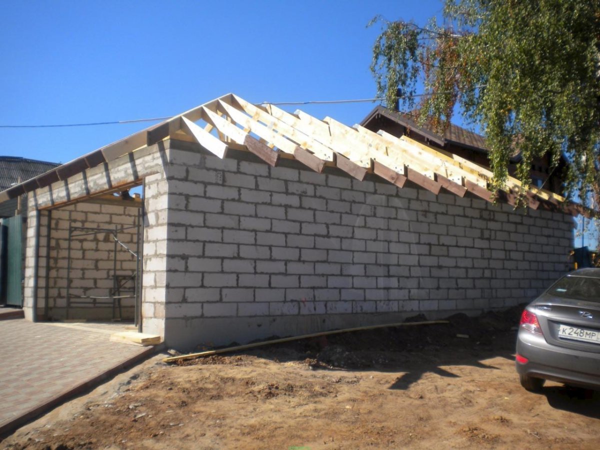 Гараж 7 на 6 из пеноблоков