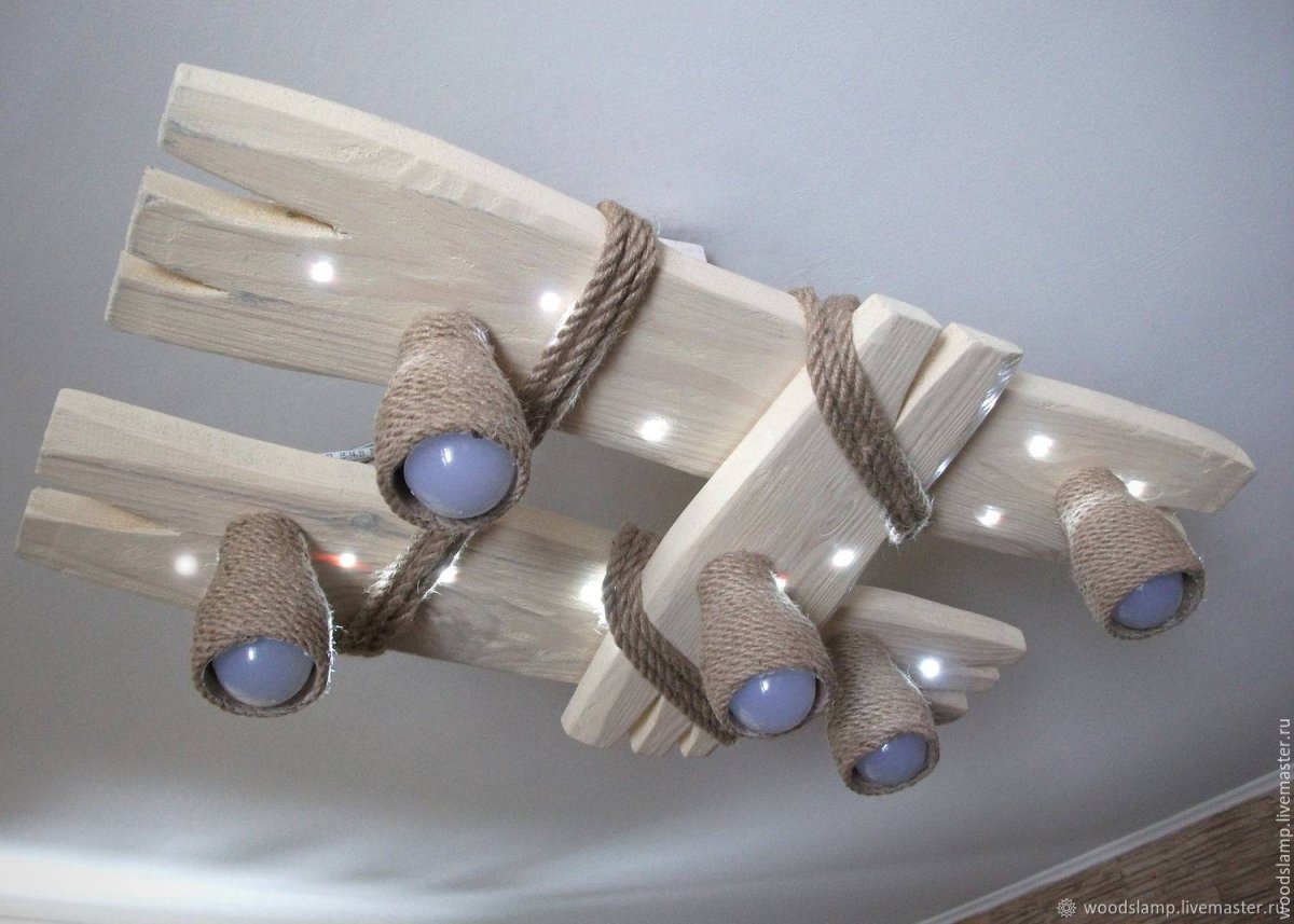 Самодельные люстры из дерева