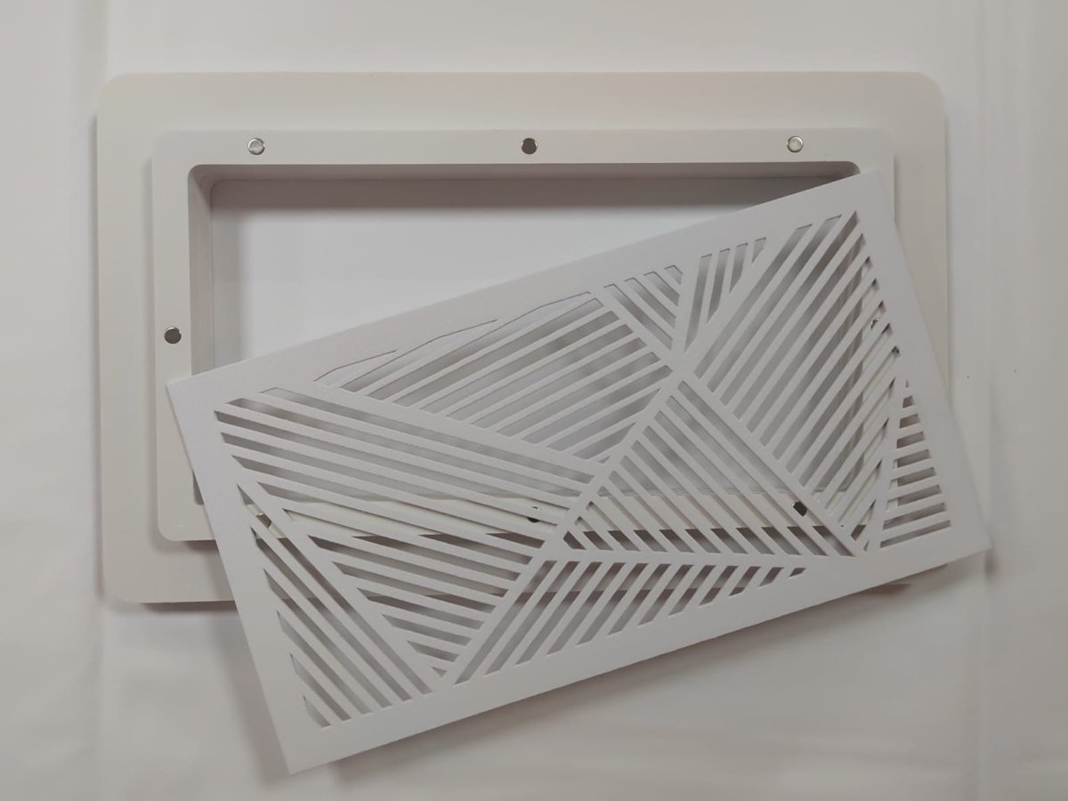 Ревизионная стальная магнитная решетка "прямоугольная" белая 120*220 мм