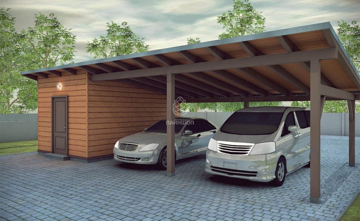 Гараж плюс сбоку навес