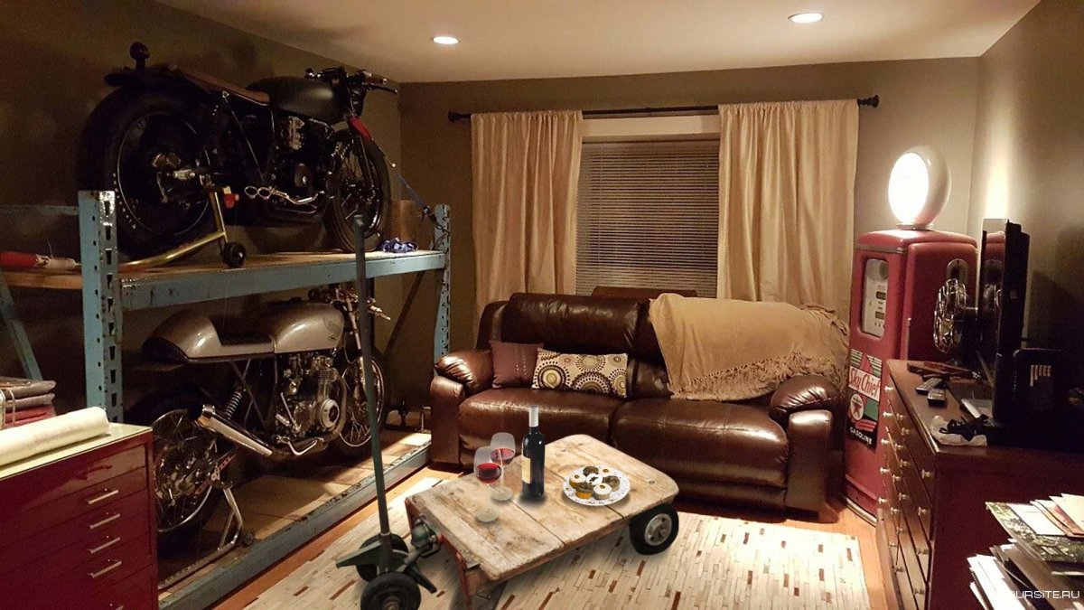 Мужская комната в гараже