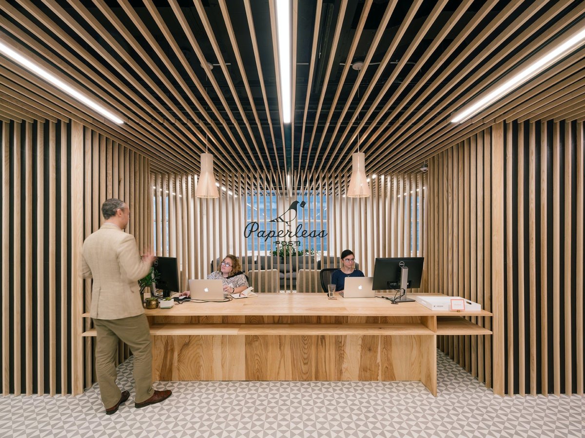 Деревянные рейки в интерьере