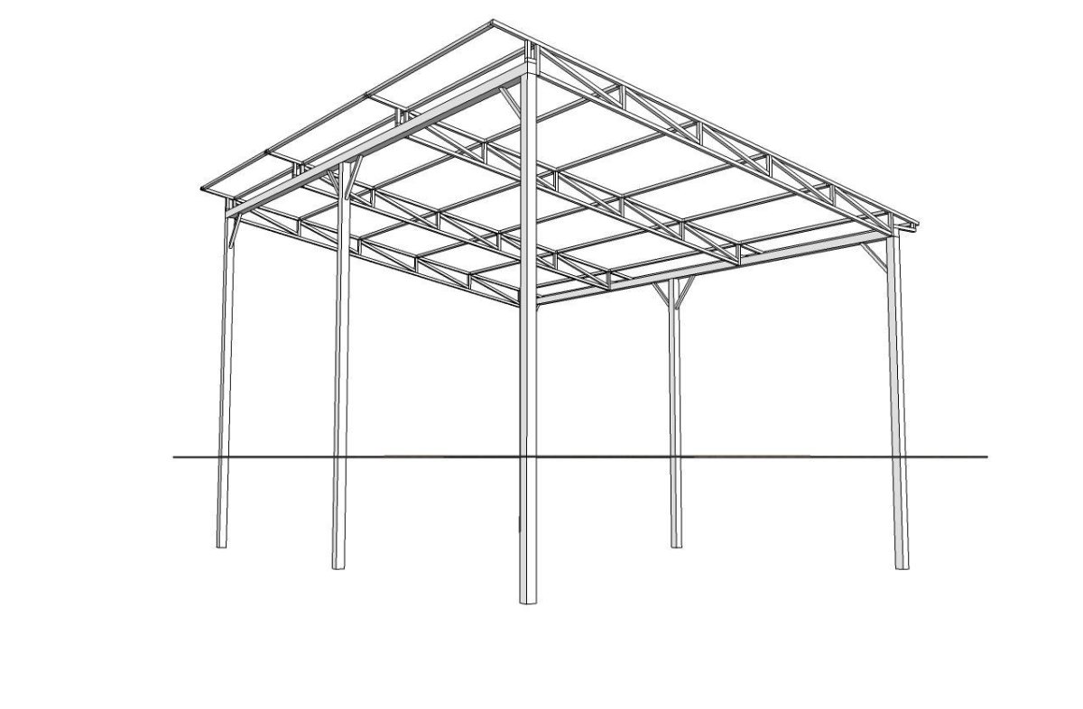 Односкатный навес 8500*6500