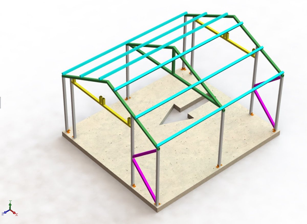 Металлокаркас 6х12х5м проект