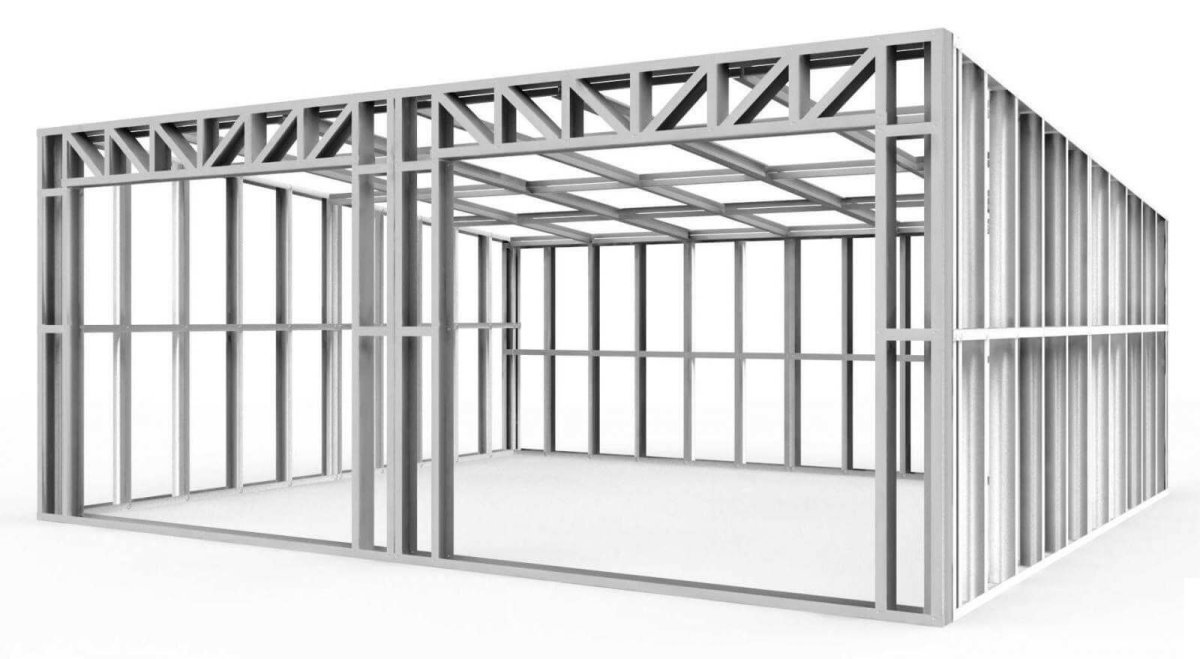 ЛСТК ангар односкатный