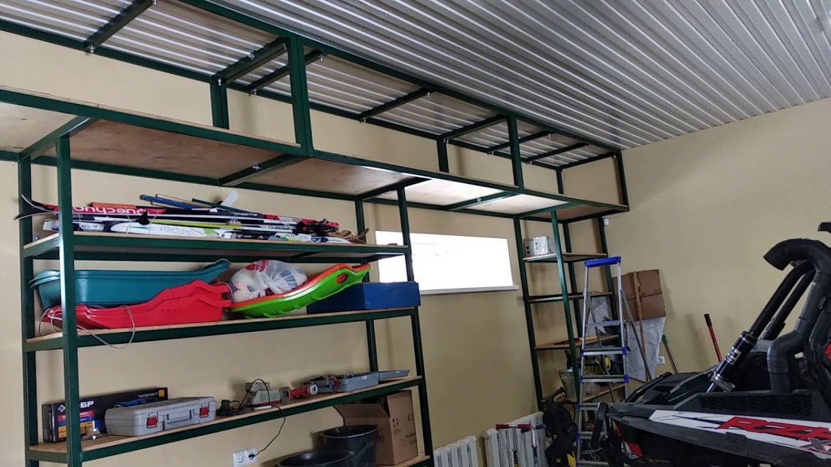Стеллаж в гараж из профильной трубы