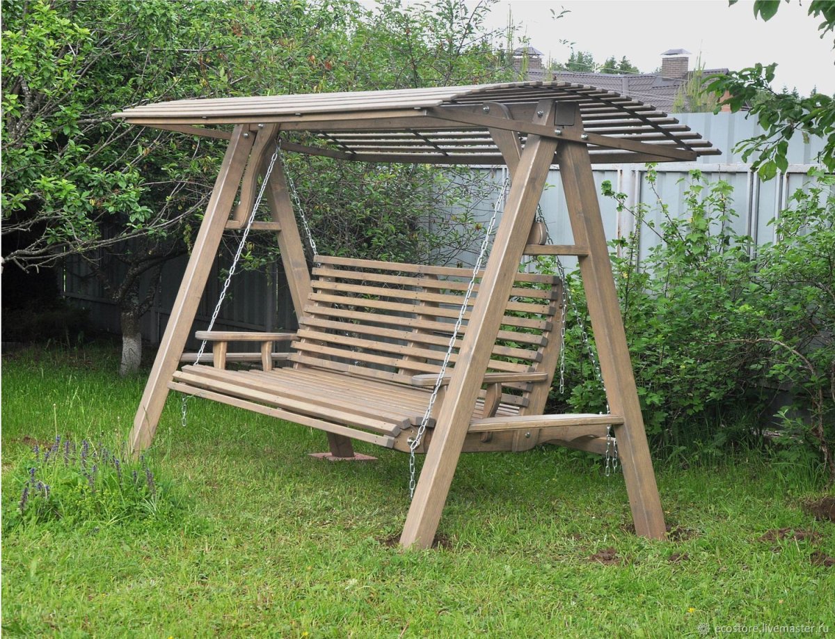 Качели деревянные