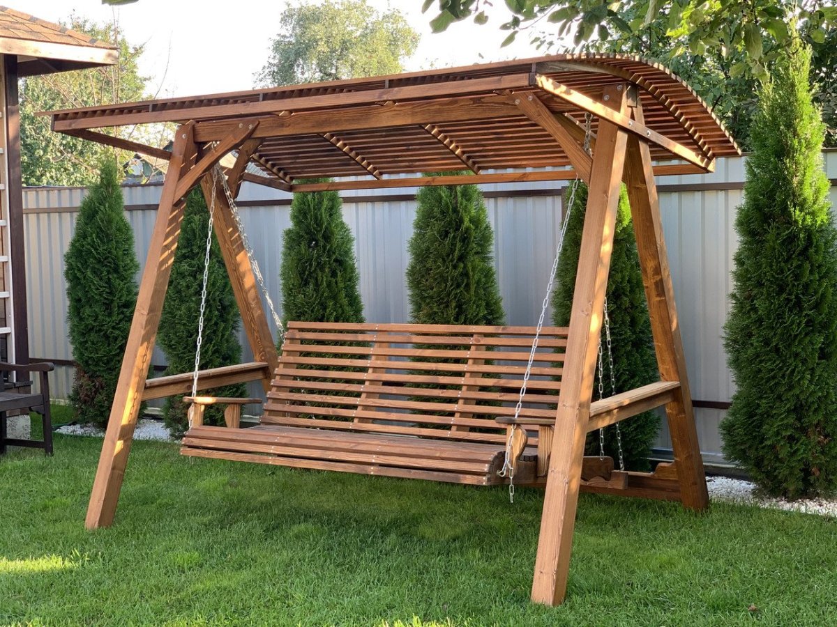 Дачные качели деревянные