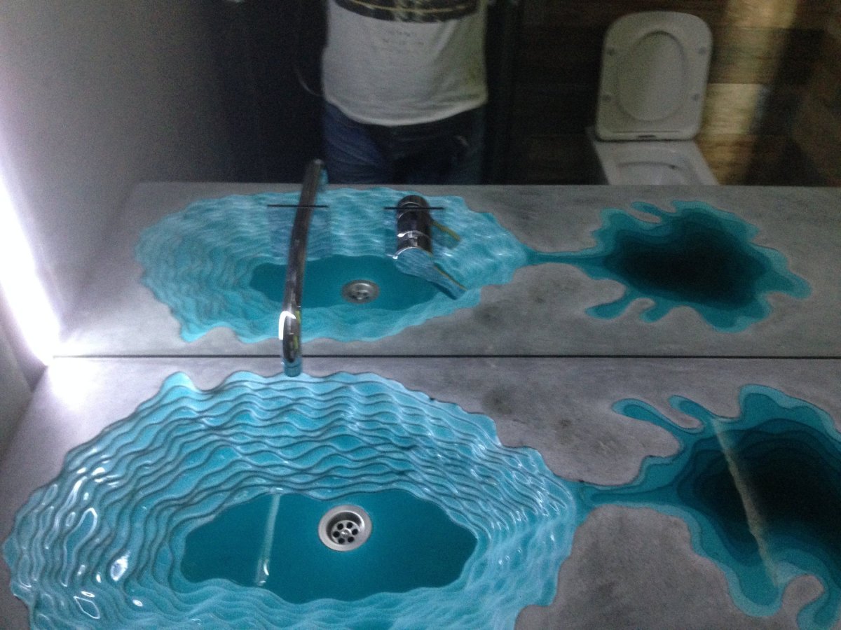 Раковина с эпоксидной смолой