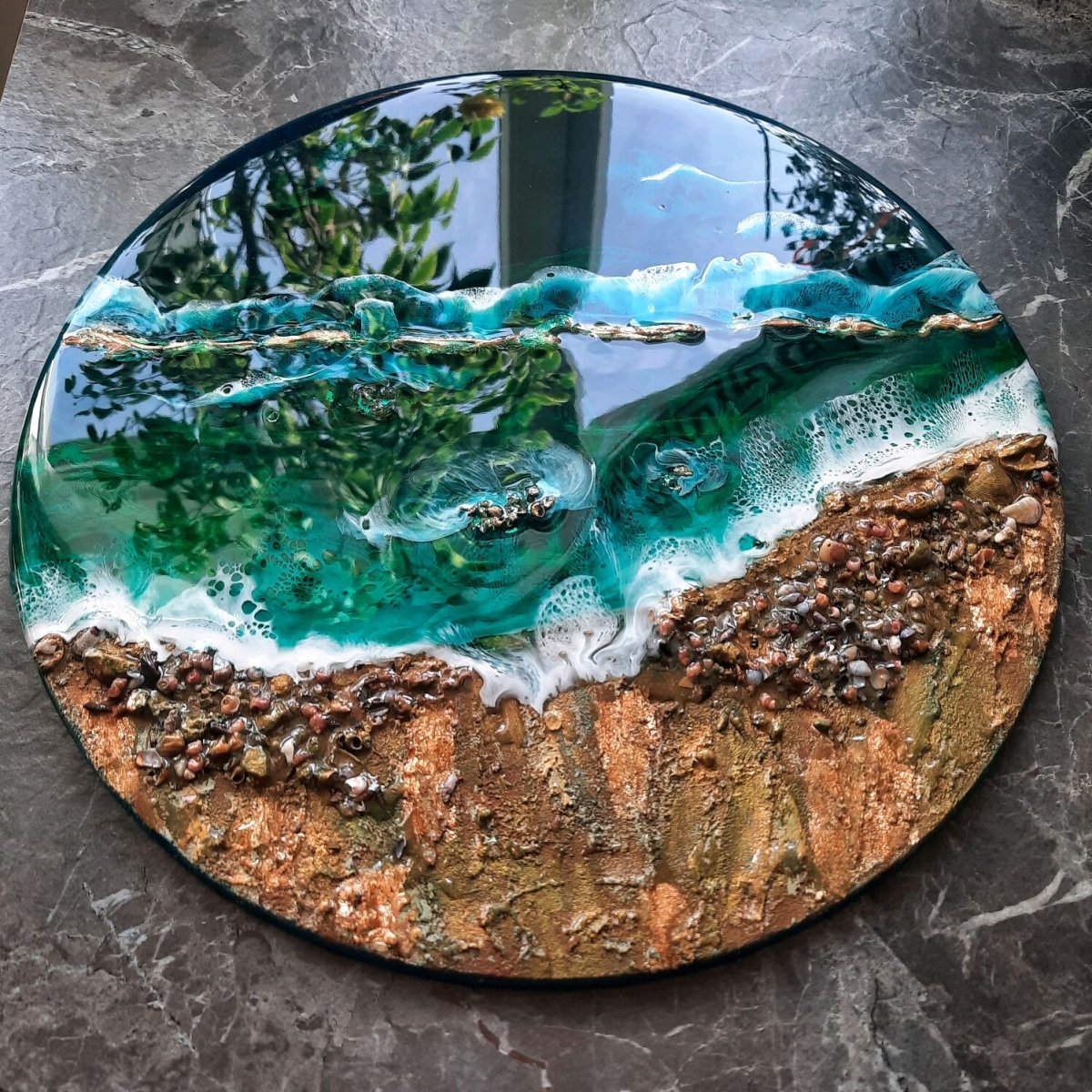 Панно море из эпоксидной смолы