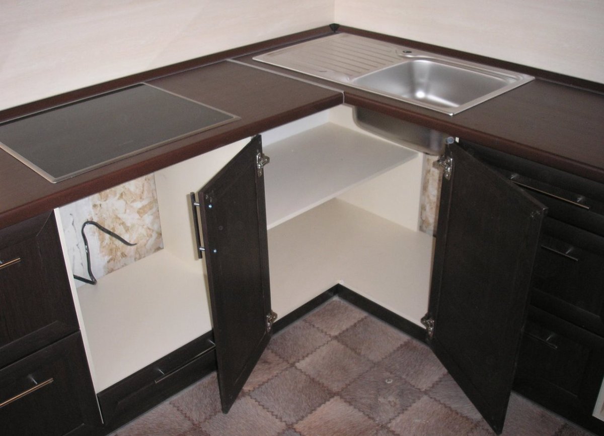 Угловой шкаф на кухне