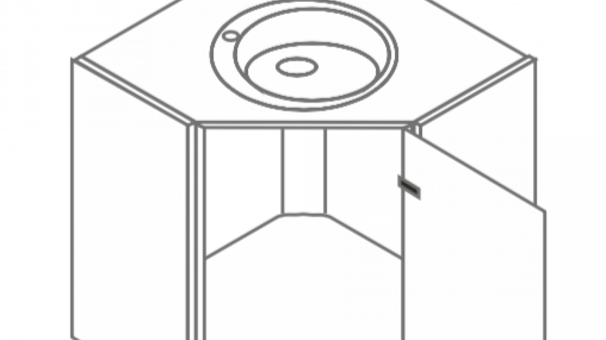 Угловая тумба под мойку 750х750