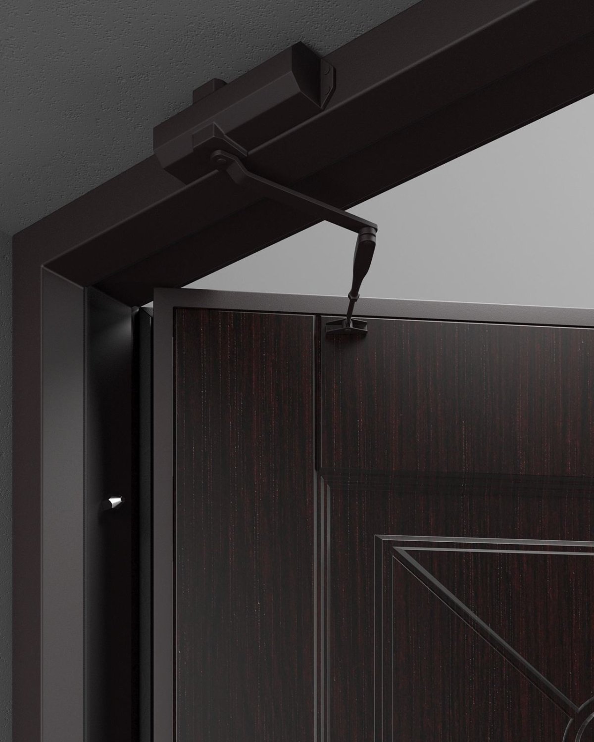 Доводчик рычажный (RAL 8024)