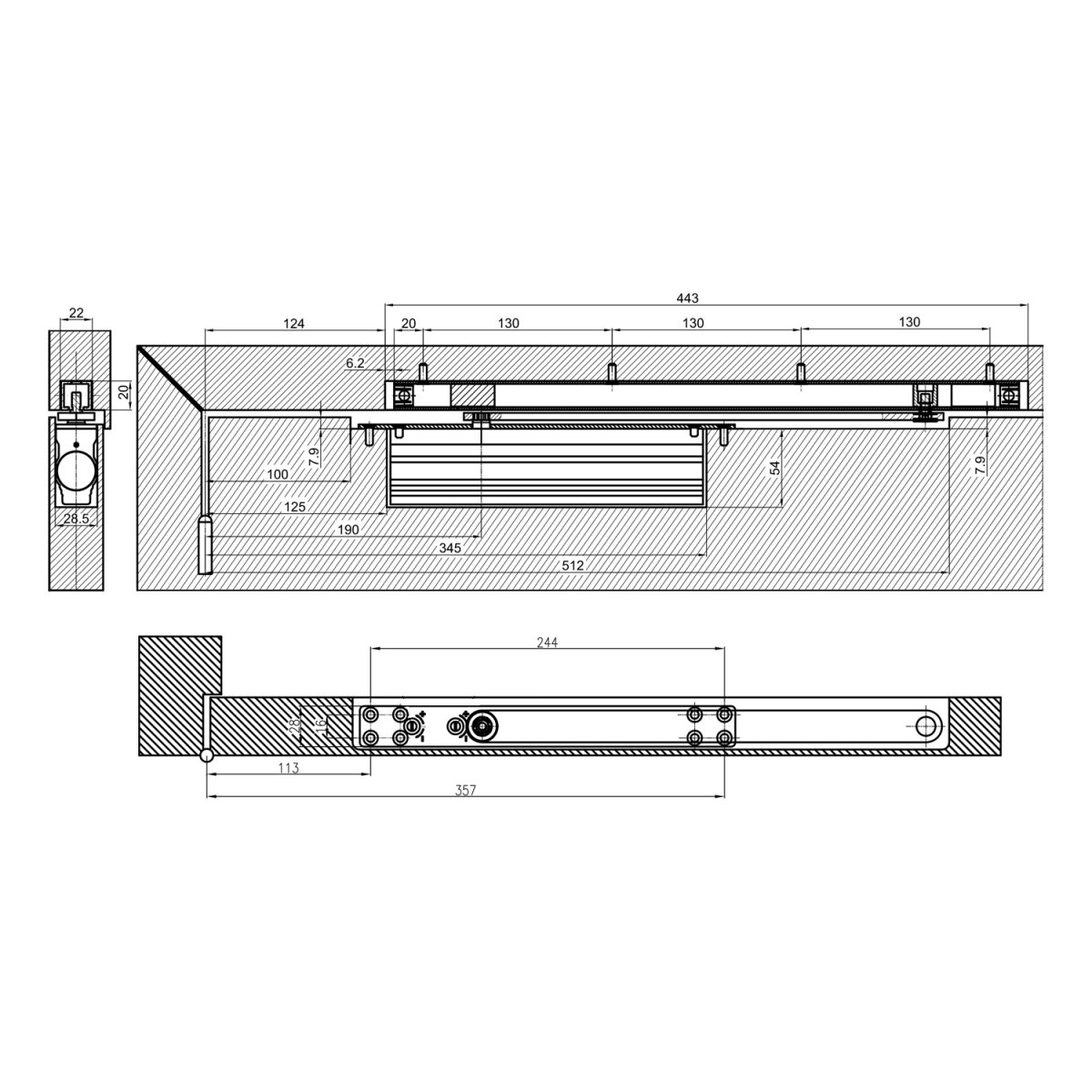 Врезной доводчик DL 700 its