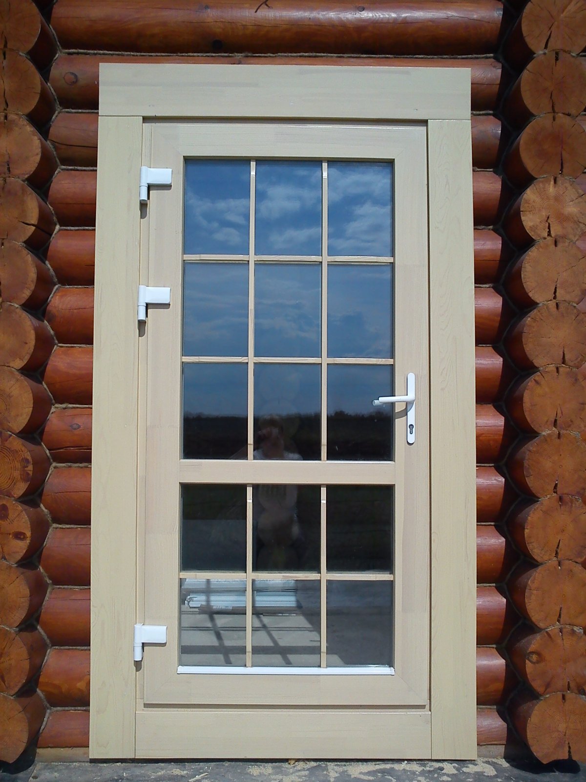 Входная дверь со шпросами