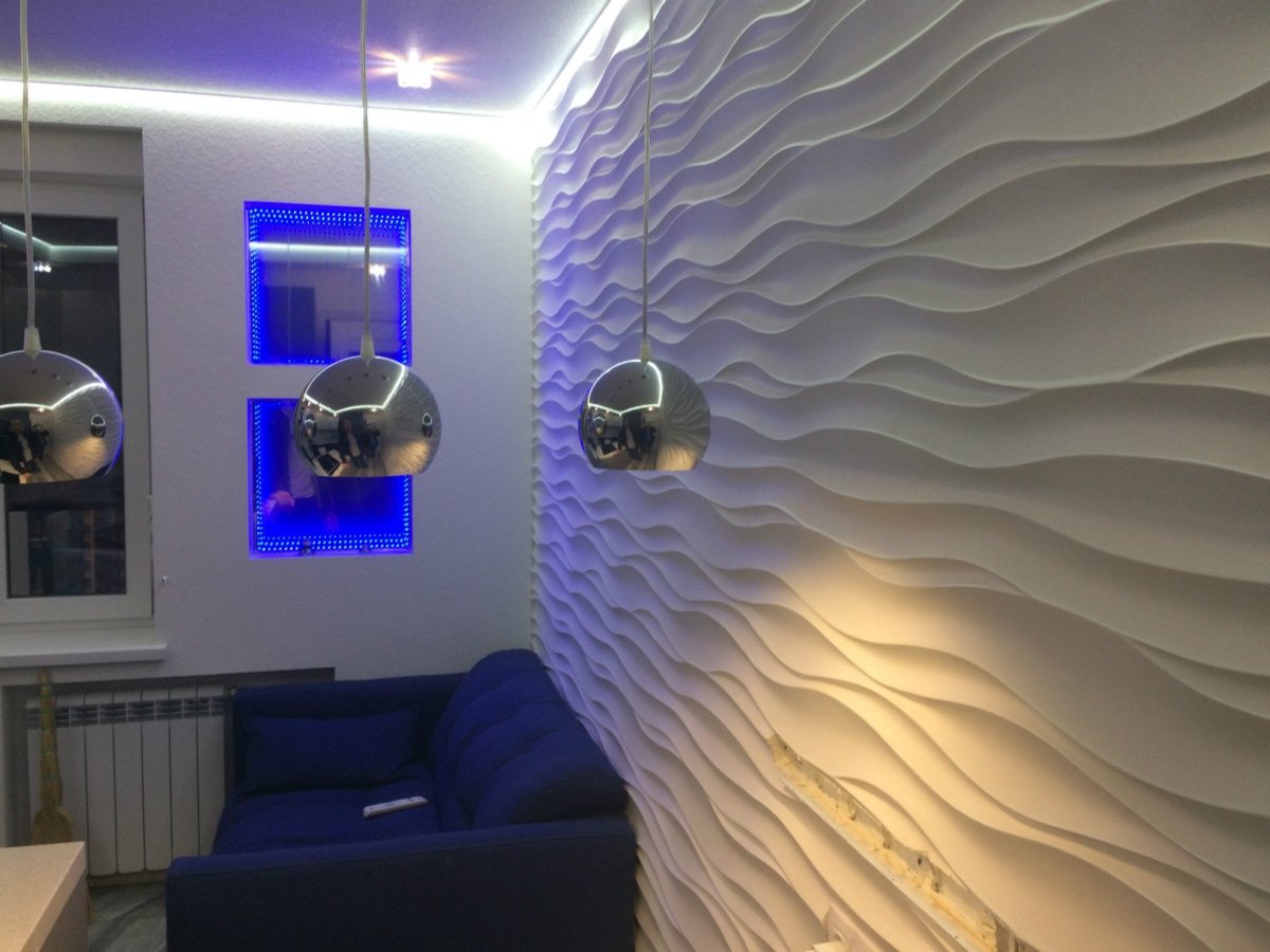 Гипсовая 3д панель волна Атлантика