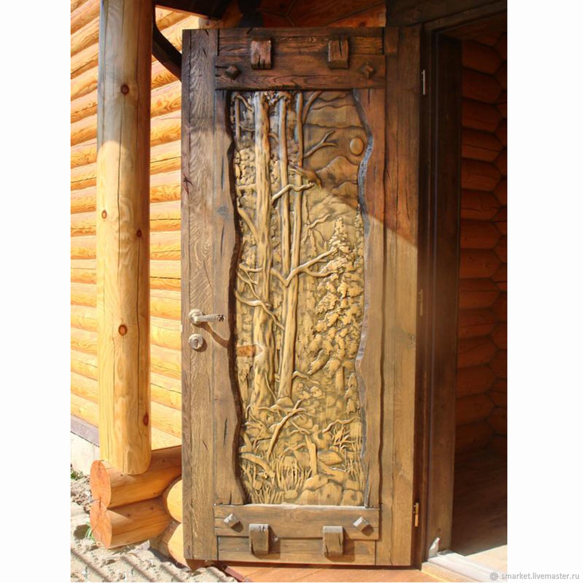 Резные двери для бани