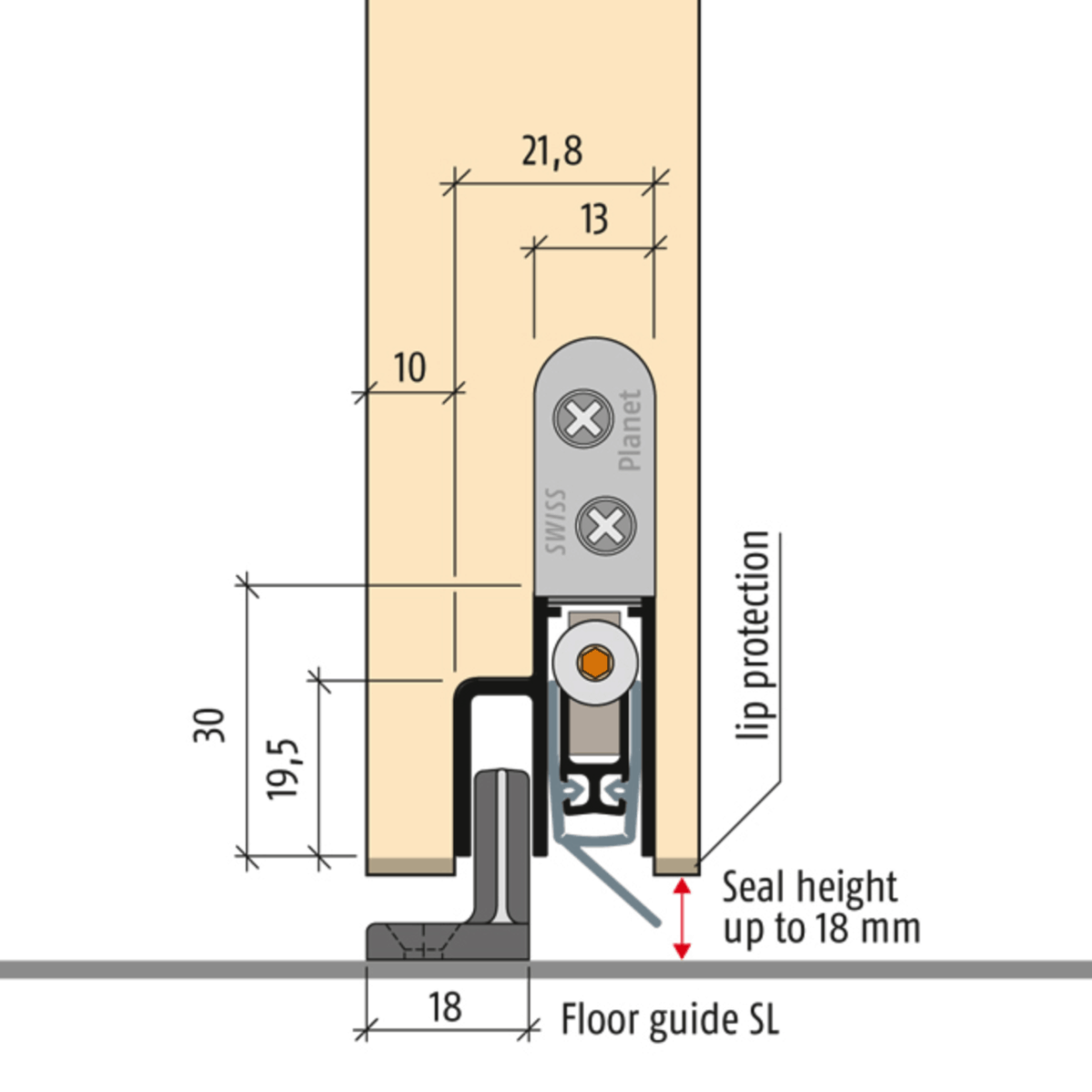 Выпадающий порог для межкомнатных дверей