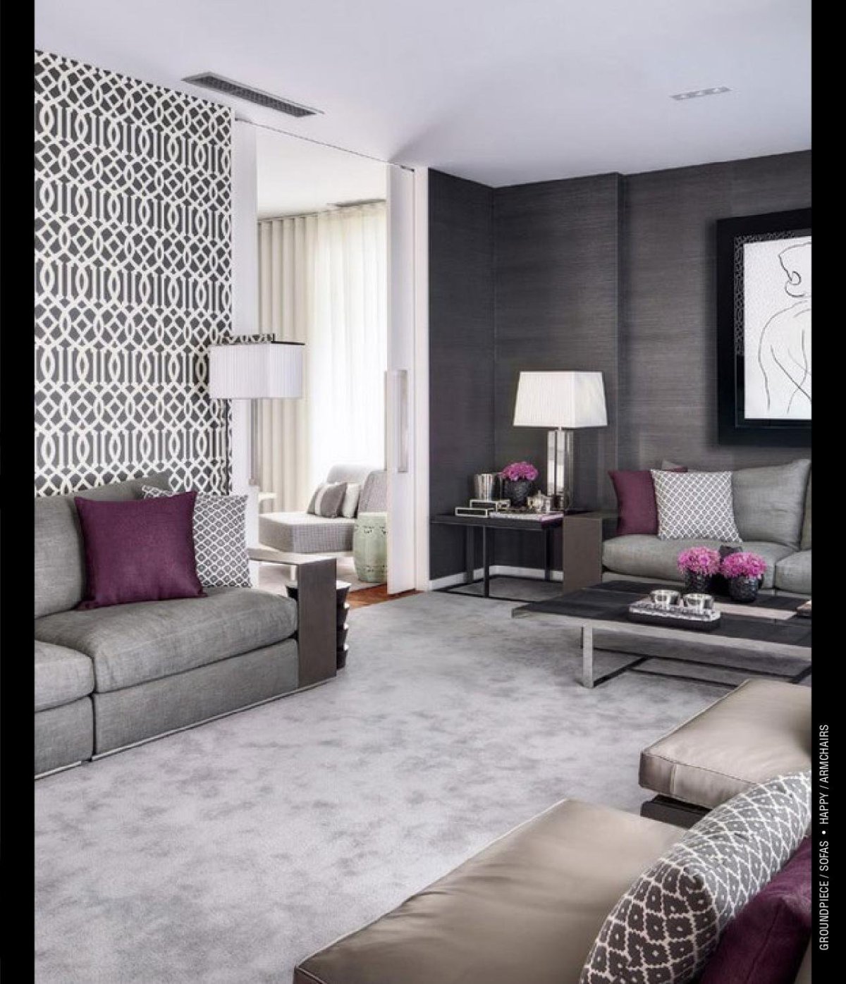 Гостиная в сером цвете