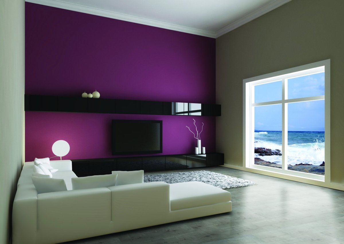 Крашеные стены в зале