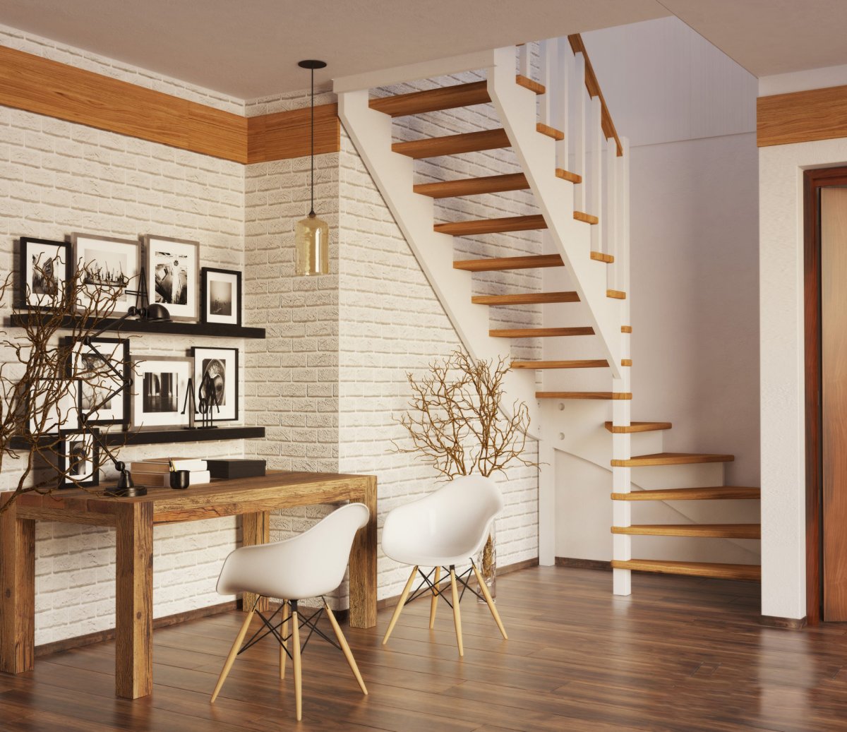 Лестницы деревянные к-003м